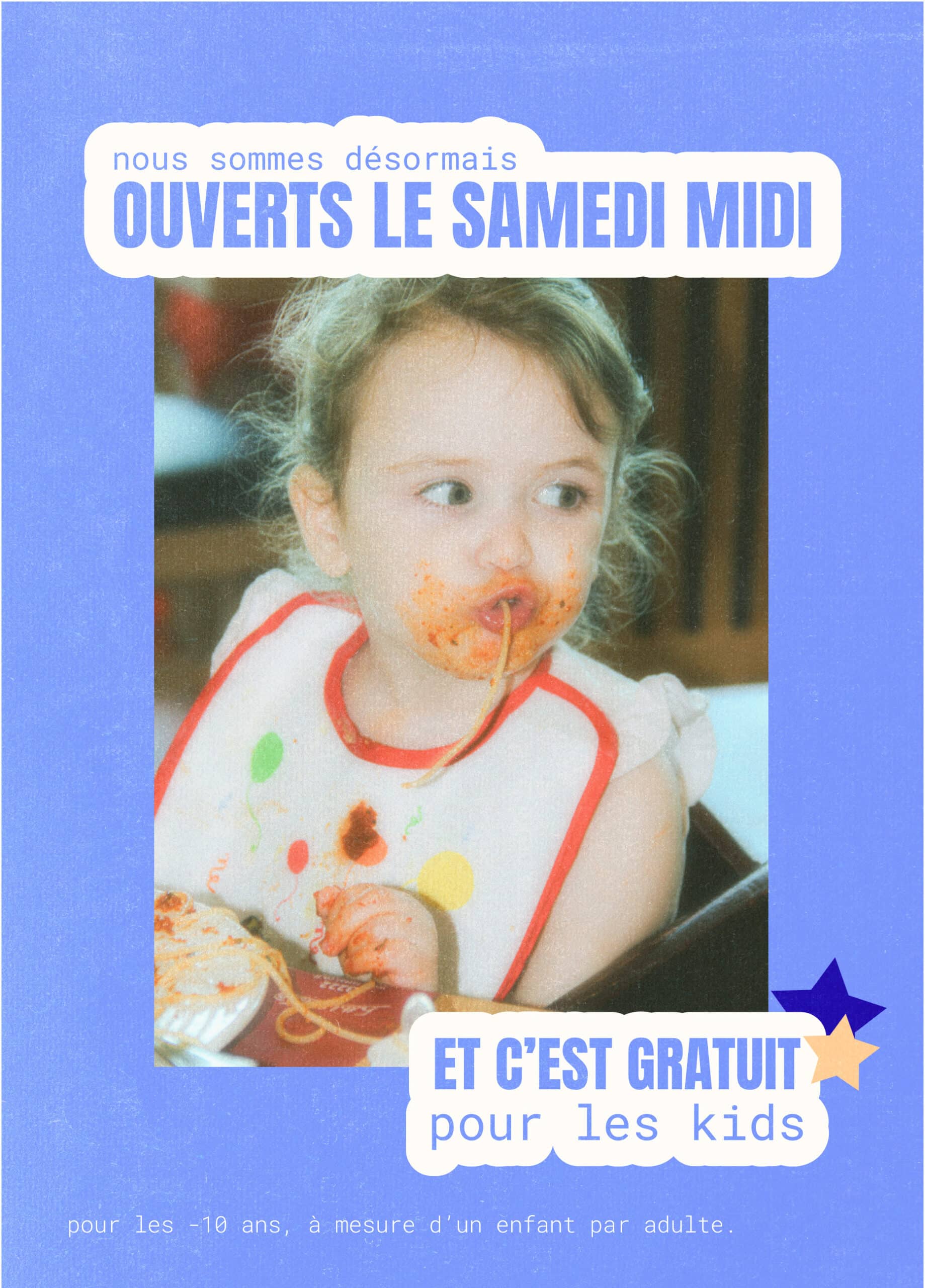 Le samedi midi, c'est gratuit pour les kids !